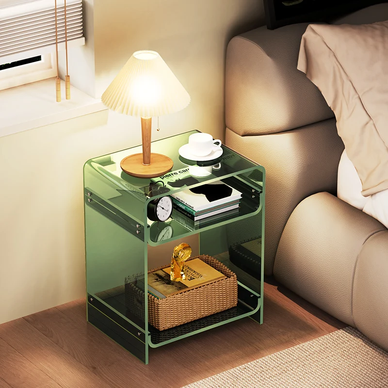 Acrylic bedside table, small children's bedside storage, storage cabinet, creative simplicity, extremely narrow and transparent