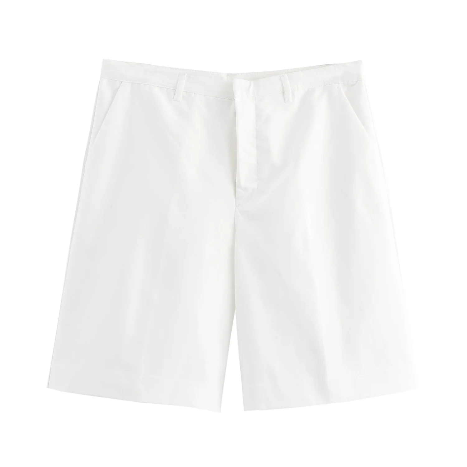 thumbnail image 1 of HH TRAF Pantalones cortos de cintura alta con cremallera para mujer, nuevos y versátiles, a la moda, elegantes y casuales, para la calle, 1 of 4