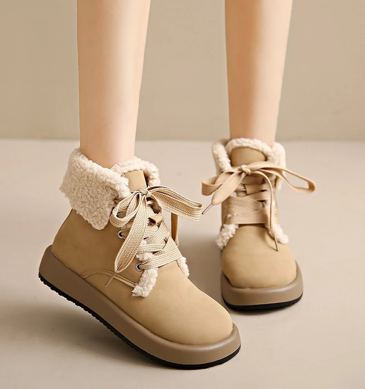 

Женские ботинки со шнуровкой, на среднем каблуке, из ПУ кожи