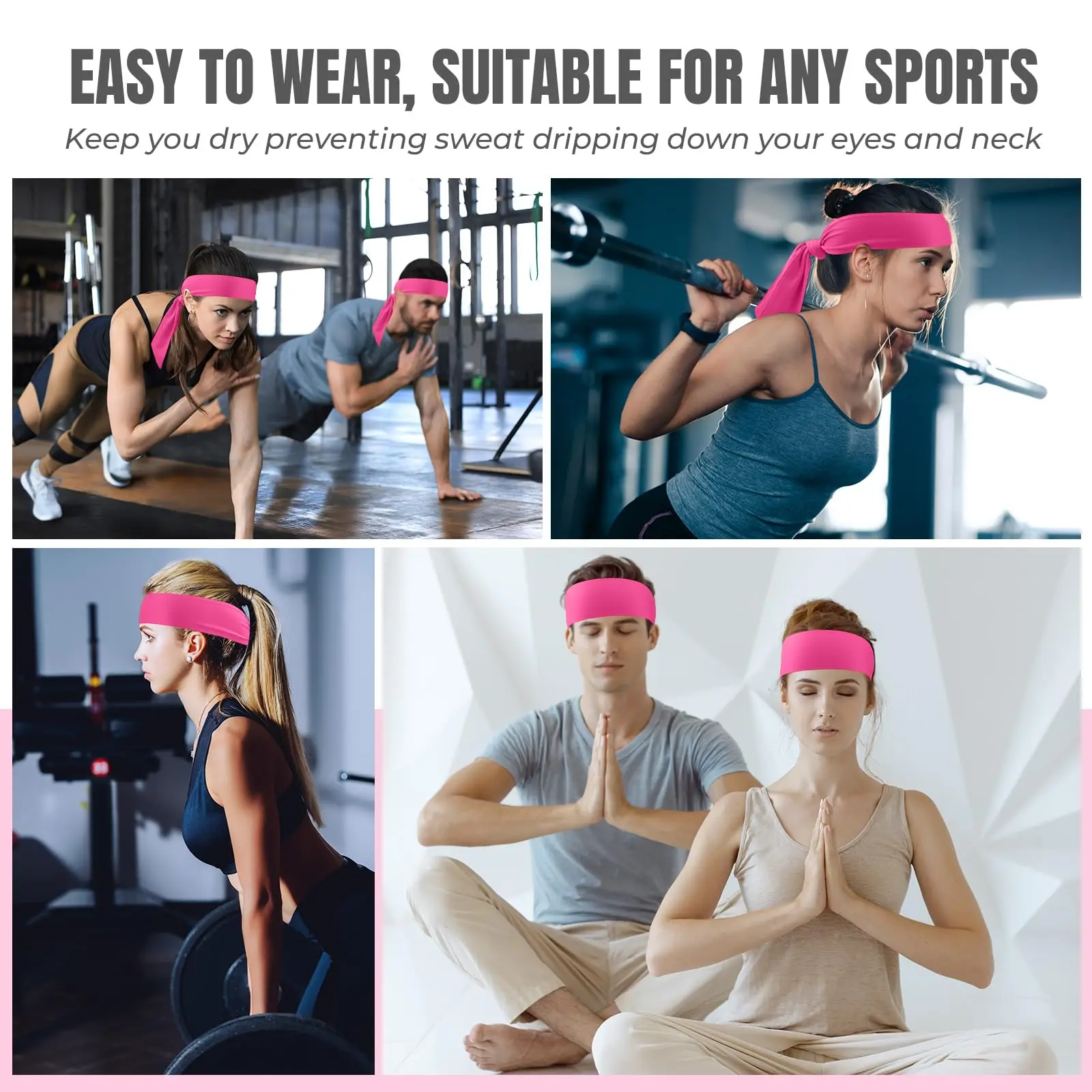 Bunte, atmungsaktive, schweißabsorbierende Outdoor-Stirnbänder, Tennis- und Karate- und Ninja-Stirnbänder, sportliche Schweißbänder für Männer und Frauen – Detail 33