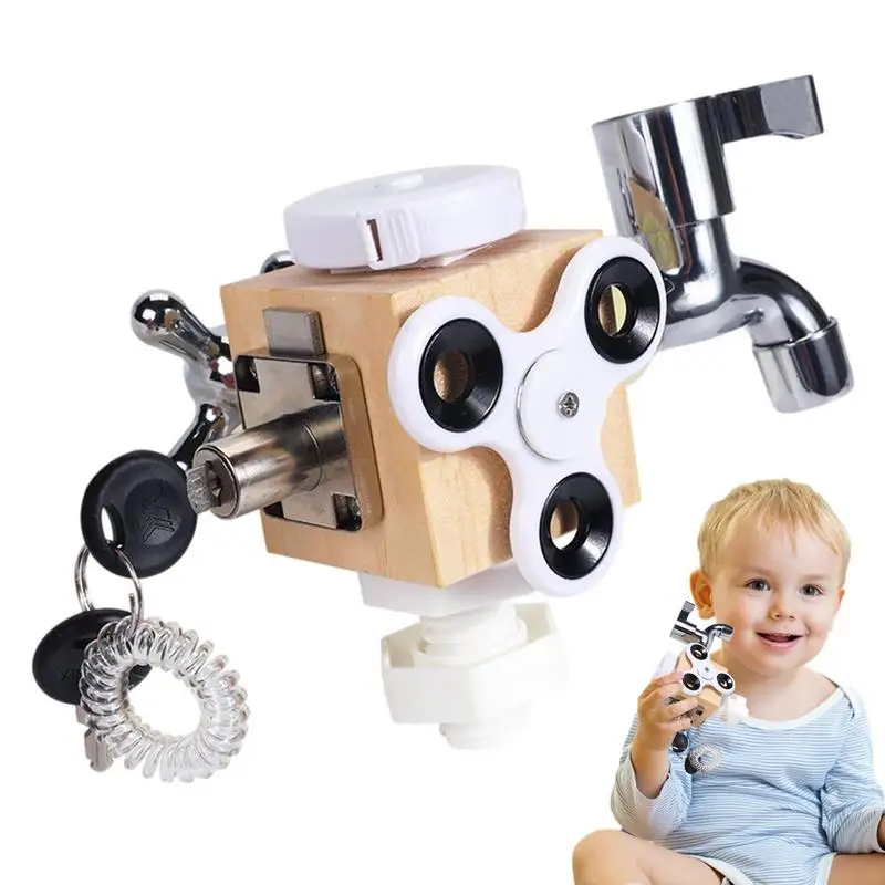 

Busy Cube For Kids Fidget Busy Cube Sensory Toys For Kids Montessori Sensory Board For Toddlers Early Learning Toys For Airplane