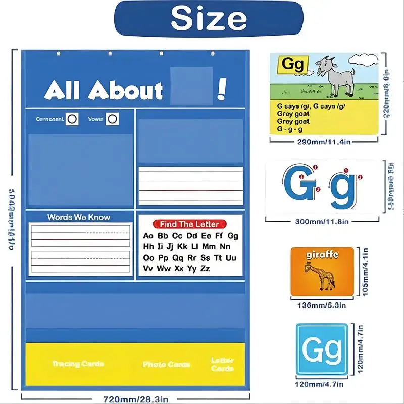 Pocket Chart For Alphabet Learning Alphabet Pocket Chart For Kid Interactive Letter Handwriting Practice Tool For Preschool