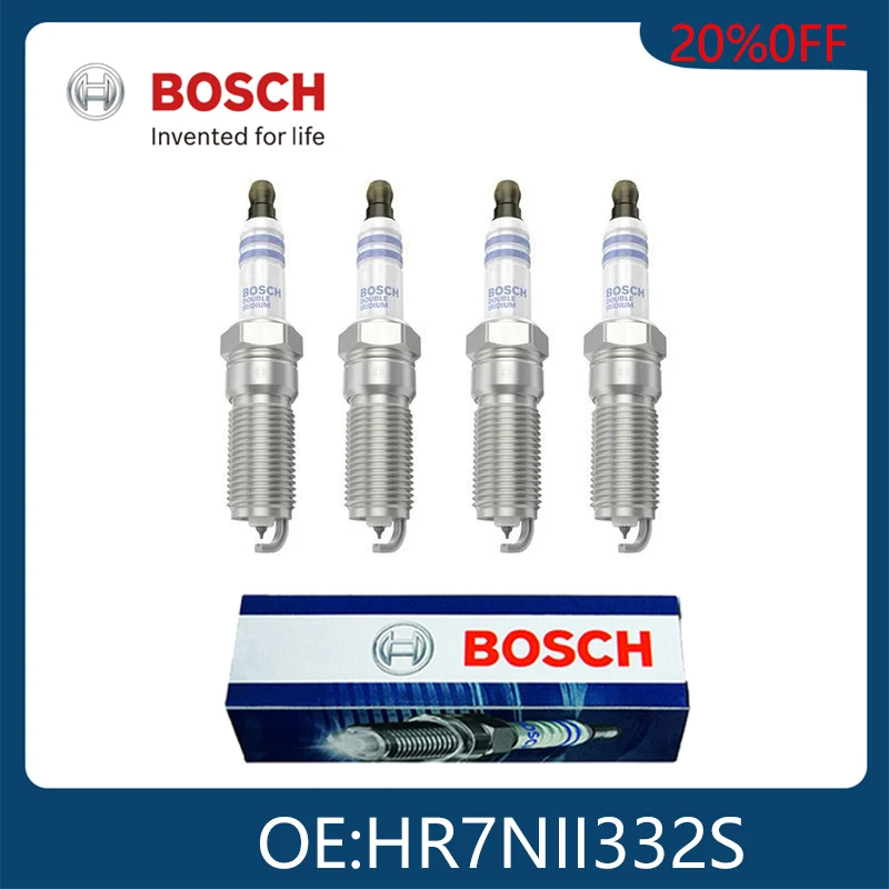 

Оригинальные свечи зажигания BOSCH, 4 шт., автомобильные свечи для FORD MAZDA OPEL CADILLAC LAND ROVER B-Max 3 0242236675 HR7NII332S