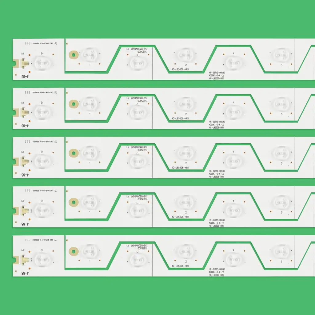 Led Bar para Thomson 55fa3203 55fa3213 55ua6406 4c-lb5506-hr1 Yh1 55hr330m06a1 Tmt_55e5800_10x6 B55a858u D55a561u B55a658u 10 Pcs - Imagem 5
