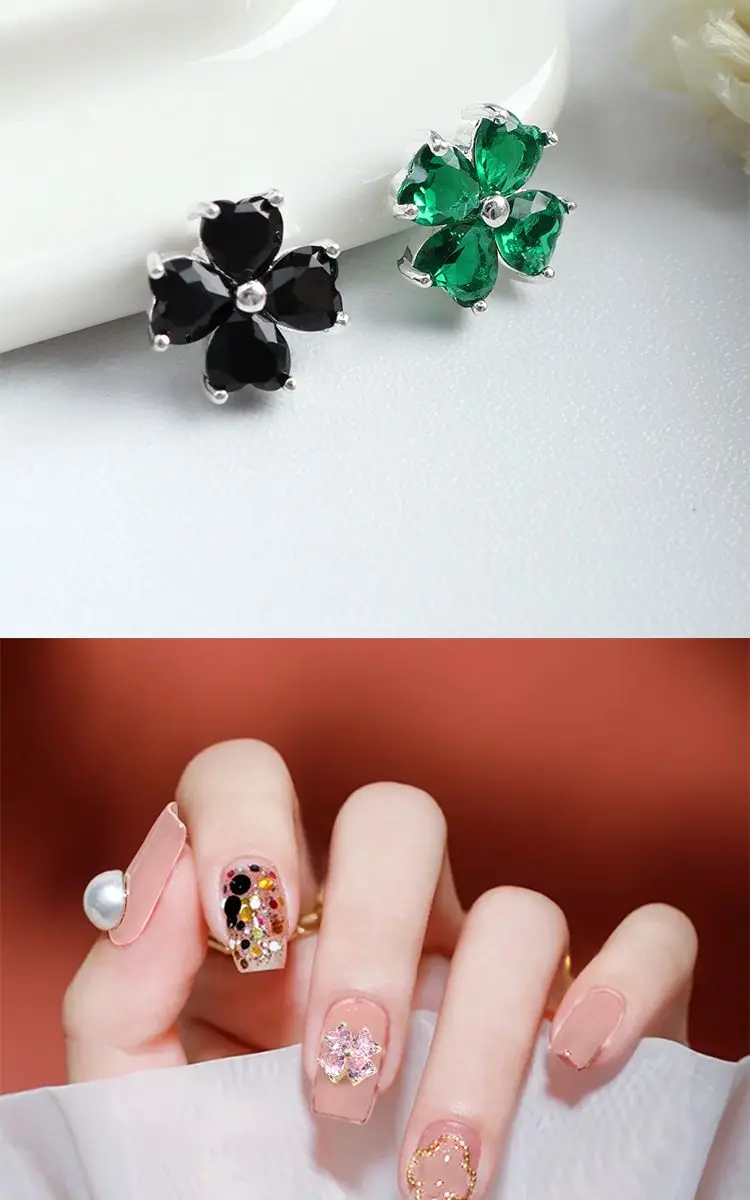 10 teile/los kawaii Herz Liebe Blumen Zirkon Kristalle Strass Schmuck Nagel kunst Dekorationen Nägel Zubehör Charms Lieferungen – Detail 4