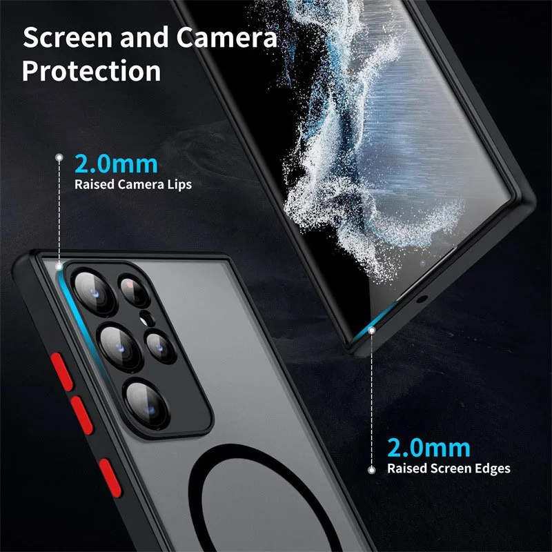 Magnetic Shockproof Silicone Armor Clear Phone Case