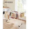 Clothes Drying Rack Foldable, Gullwing Laundry Drying Rack, Space-Saving, 22.2 x 68.1 x 38 Inches, Sock Clips, Metal Structure 2