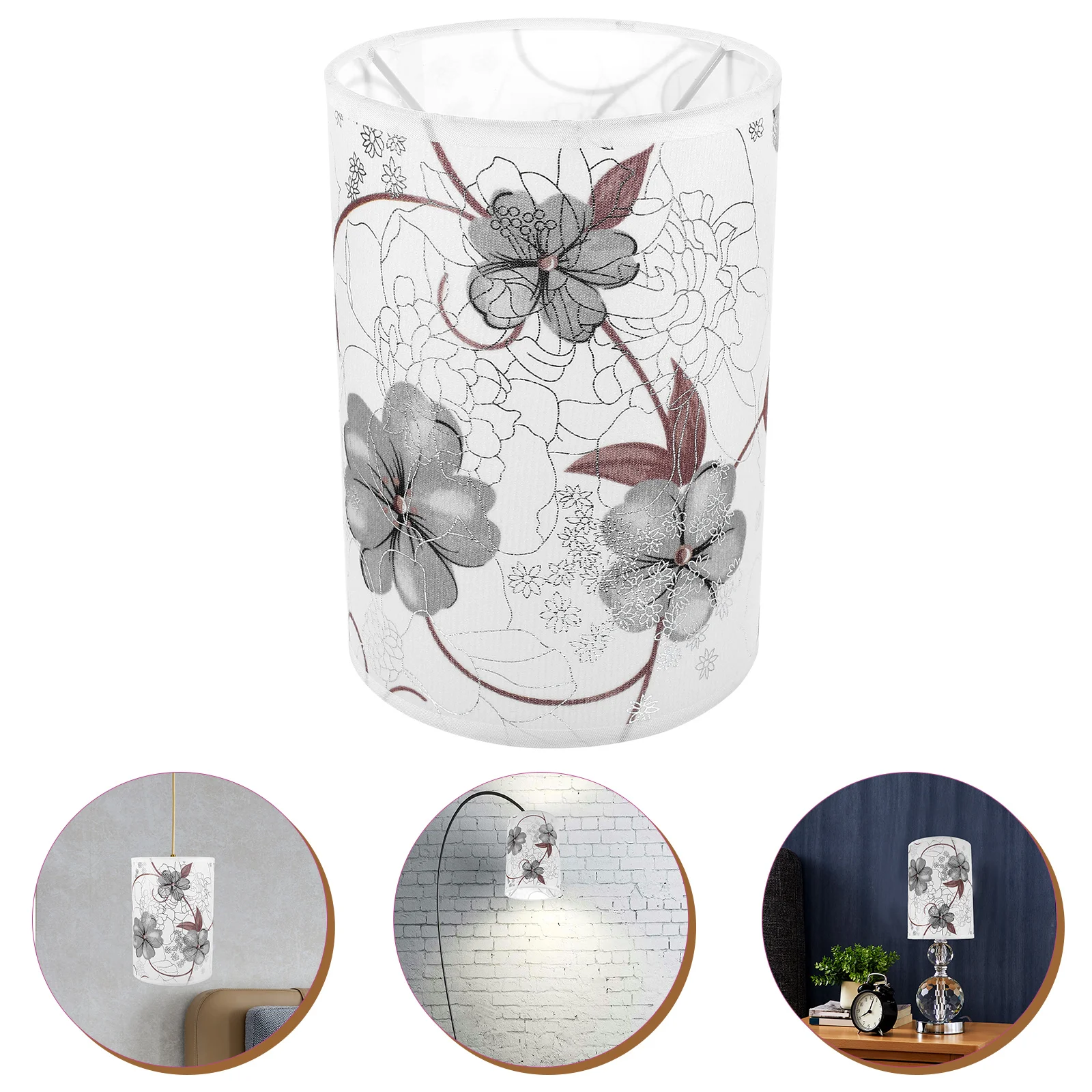 

Replacement Lampshade Floor Light Shade Drum Pattern Lampshade Home Hotel Fabric Lampshade