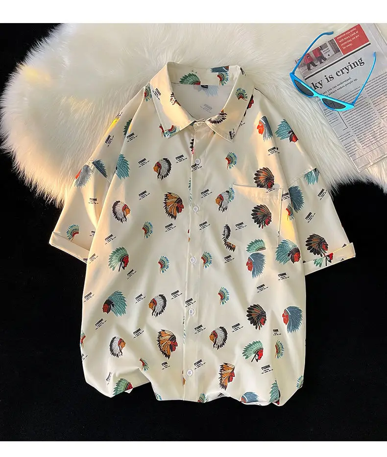 Гавайская пляжная рубашка на пуговицах для мужчин и женщин, свободная ...
