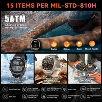 Nouvelle montre intelligente GPS améliorée pour sports de plein air pour hommes avec étanchéité 5ATM, boussole de natation, altimètre, écran AMOLED 1,56", moniteur de fréquence cardiaque et appels Bluetooth. 4