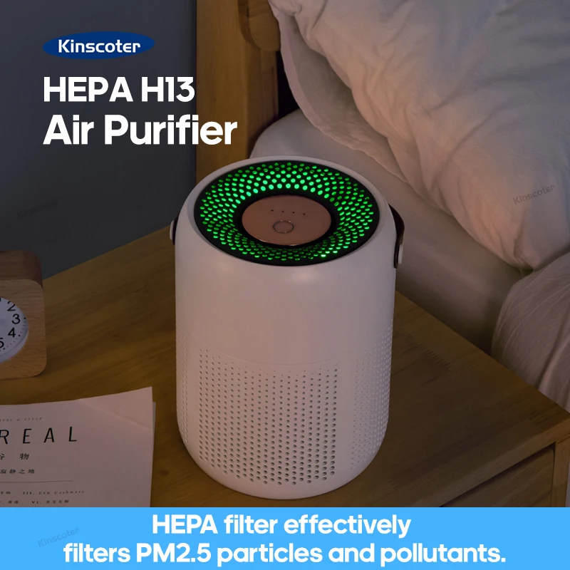 Home Electric Air Purifier With H13 Hepa Filter Desktop Air Cleaner Smoke Odor Pm2.5 Particulate Matter Adsorption Filtration Filtro de Adsorção de Material Particulado Pm2.5