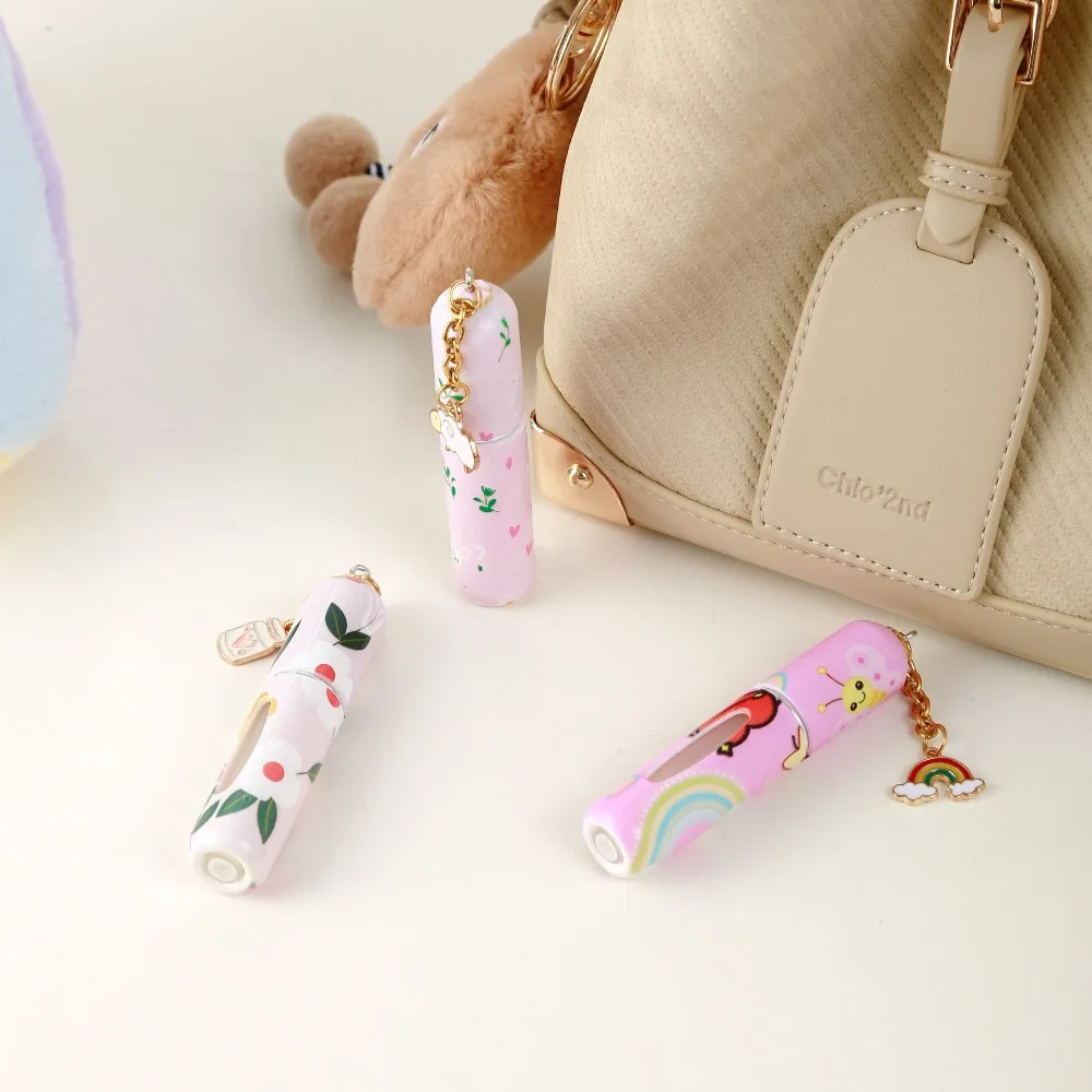 New 5ml Refillable Spray Bottle Flower Pattern Mini Refillable Perfume Bottle with pendant Empty Cosmetic Containers