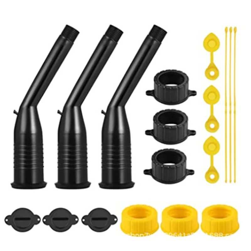 ABHI-Gas Tank Nozzle Kit, Leak-Proof Corner Nozzle Gasket, Filter Vent Cover Drill Bit, Oil Guide Tube, Oil Barrel