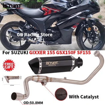 For SUZUKI GIXXER155 GIXXER 155 SF155 GSX150F Motorcycle Exhaust Full System Escape Moto Modified Front Mid Pipe With Muffler