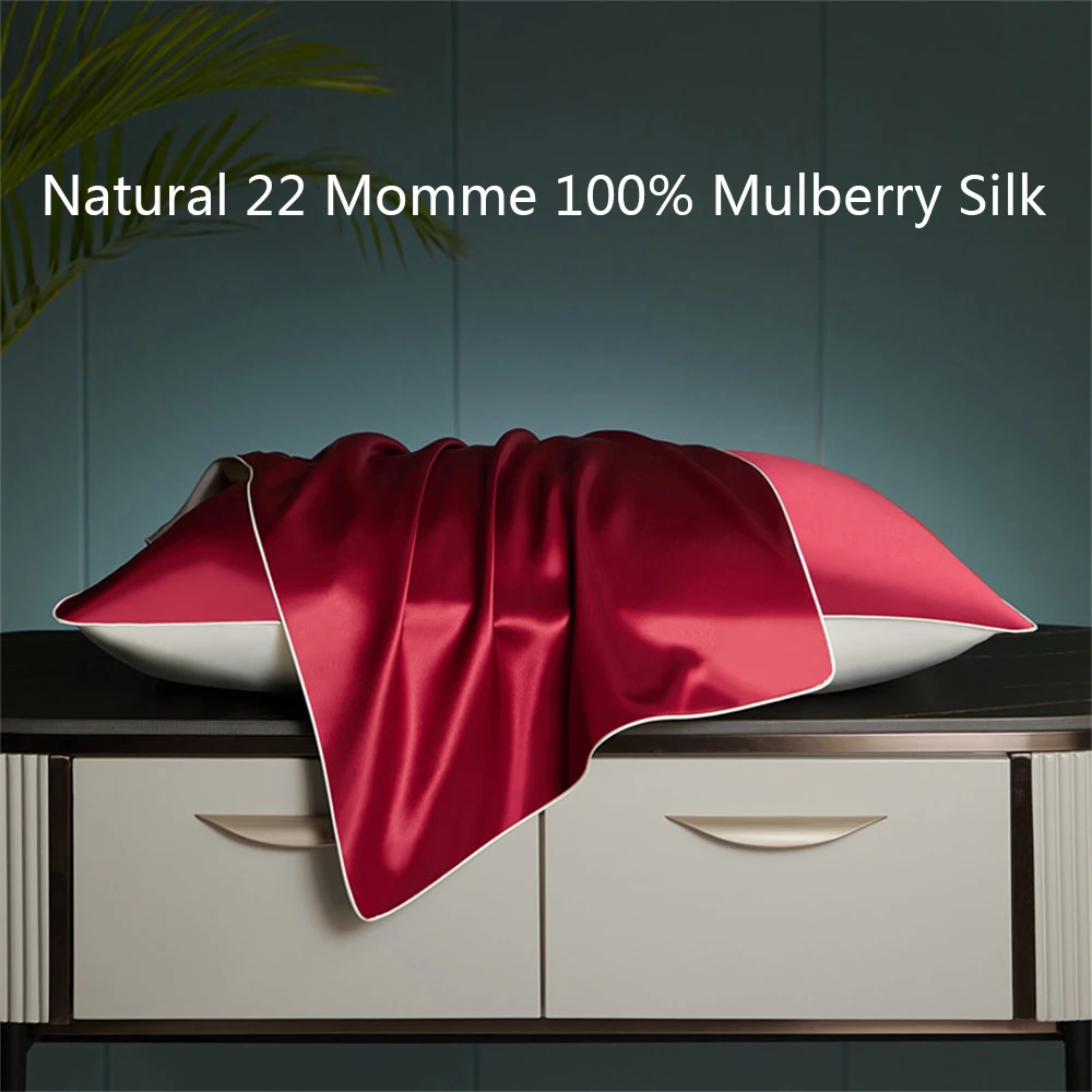 

1PCS Natural 22 Momme 100% Mulberry Silk real silk pillowcase natural silk mulberry pillowcase 48*74CM
