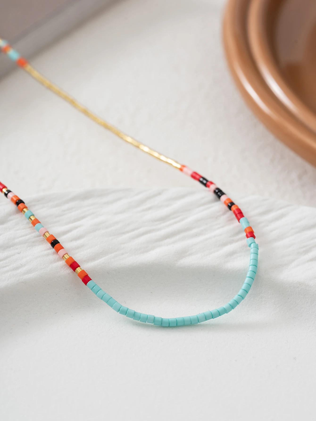 Bohemian Fashion Women's Colorful Handmade Rice Bead Beaded Necklace Party Jewelry - Image 3