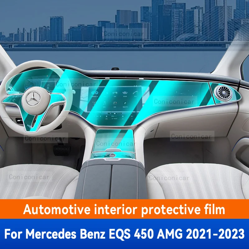 

For Merceds Benz EQS 450 AMG 2021 2022 2023 Car Interior Gearbox Panel Anti-Scratch Protective Cover Repair Film Accessories