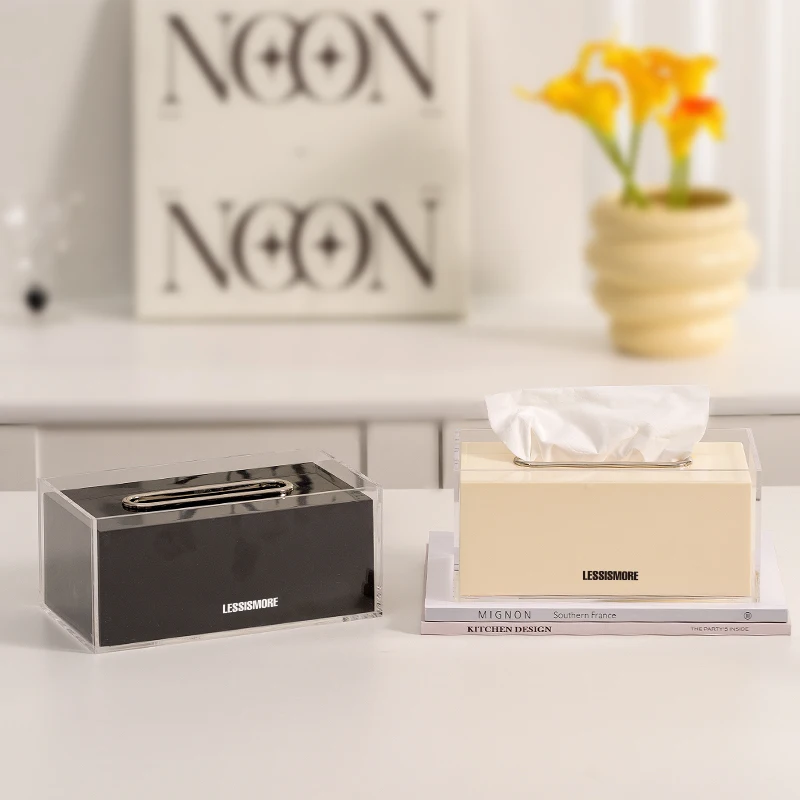 【EpeiusHome】 Acrylic Tissue Box Household Coffee Table Tissue Box Light Luxury Nordic Simple Storage Box 3