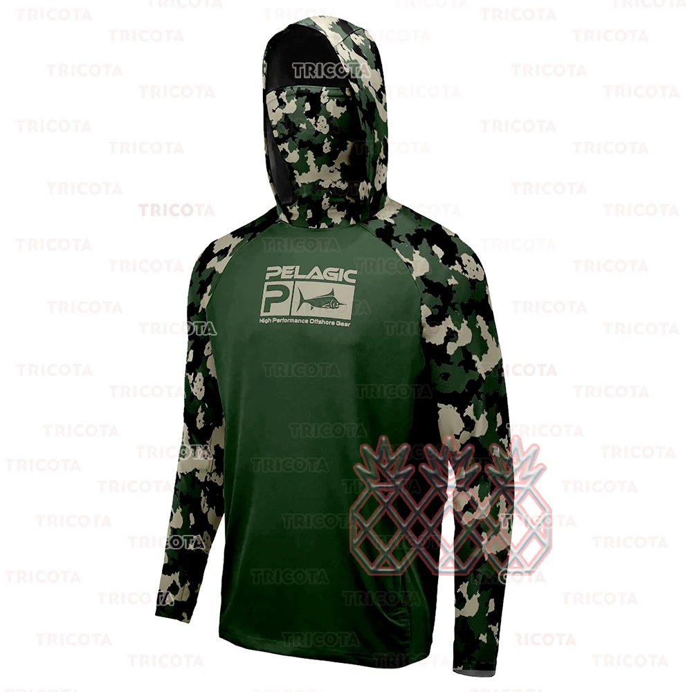 Pelagic Fishing Shirts With Mask Men UV Protection Camouflage Fishing  Hoodie Clothing Long Sleeve Breathable Fishing Jersey Tops - AliExpress