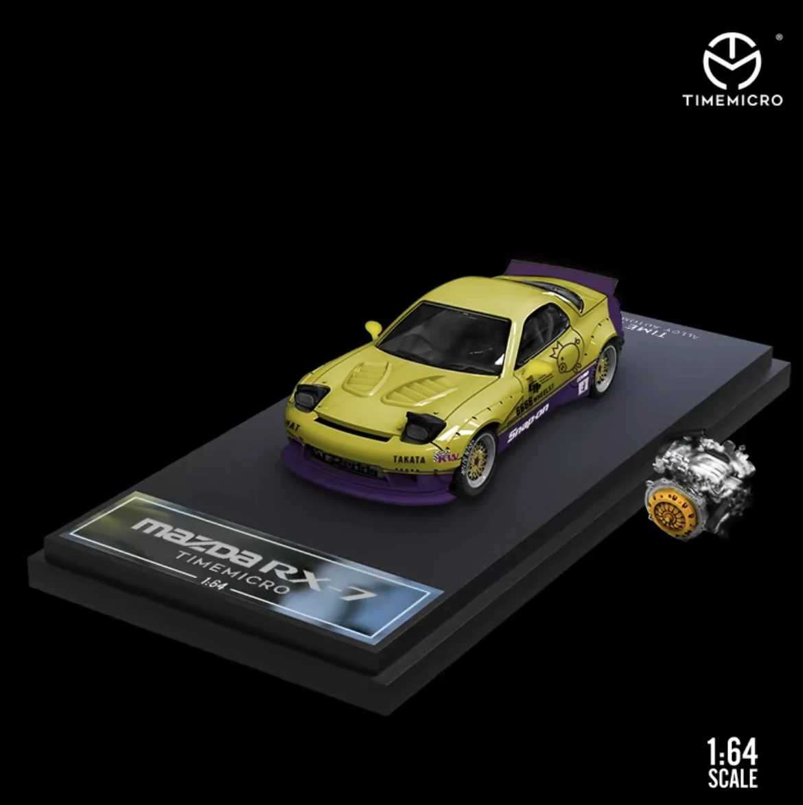 TimeMicro1:64 Mazda rx-7 Plain Martini Rain Powder Pig Soul multi-style coating alloy simulation gift model