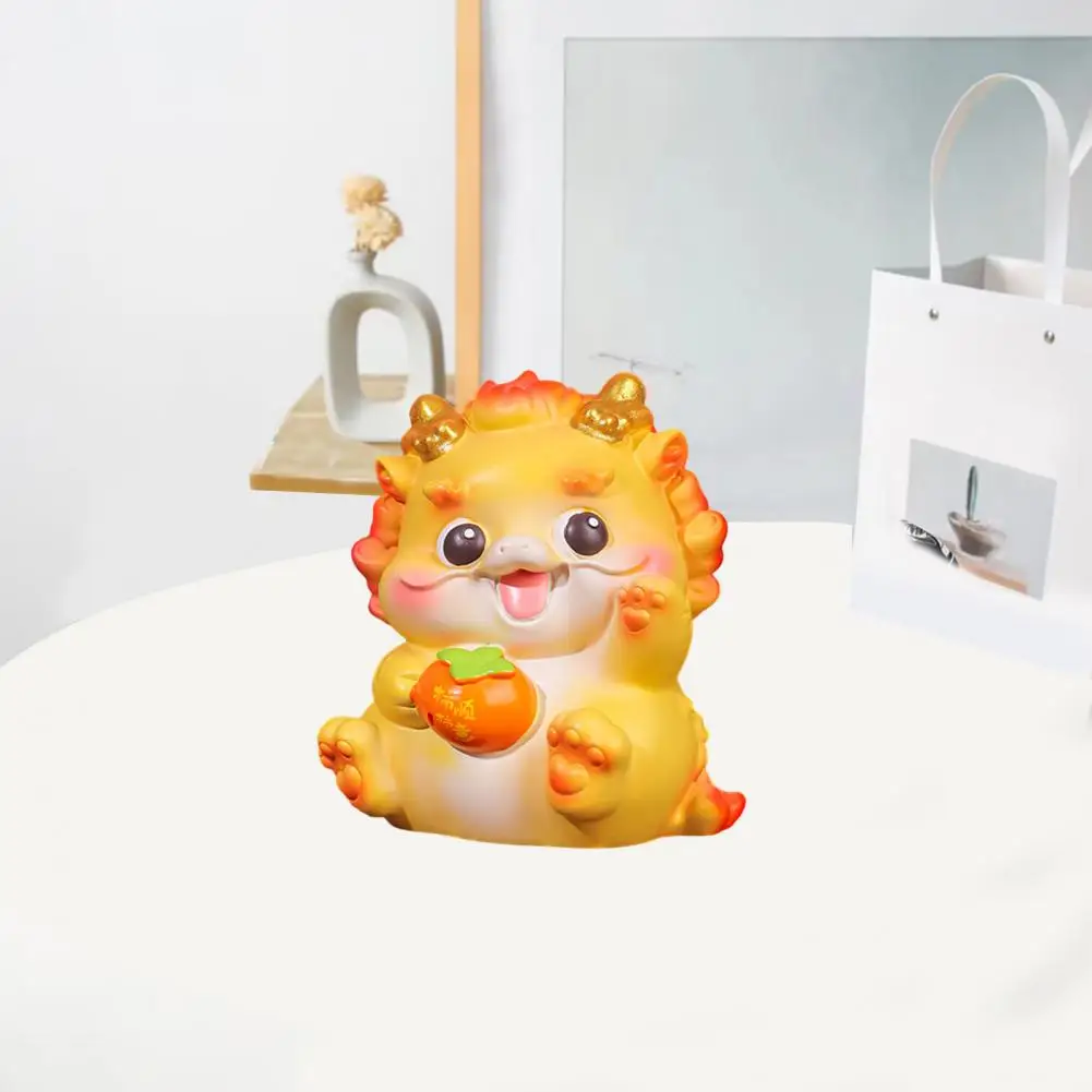 

Resin Dragon Ornament 2024 Dragon Figurine Statue Handcrafted Resin Chinese Zodiac Year Dragon Miniature Unique Desk for New