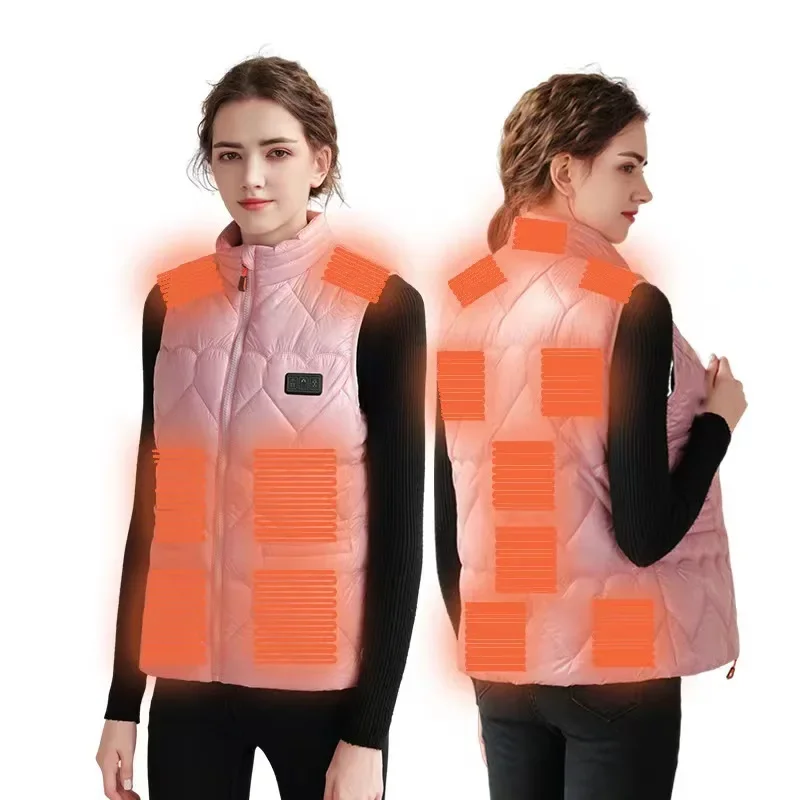 thumbnail image 1 of Chaleco calefactor femenino para invierno, tres controles, 15 áreas, fuente de alimentación USB, calefacción duradera, temperatura constante, cálido para exteriores, 1 of 5