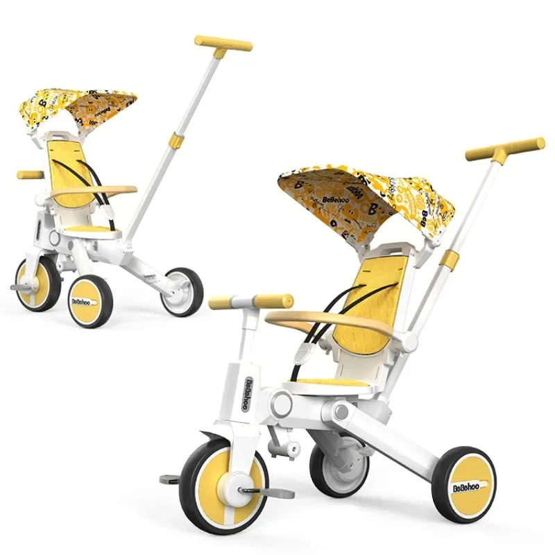 Anti-rollover Tricycle for Children From 1 To 3,Light Multi-function Child's Tricycle,Seat Can Be Reversed 3 in 1 Baby Strollers