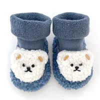 Winter 0-18 Months Newborn Baby Cotton Booties Infant Toddler Girls Boys Soft Bottom Snow Boot Shoe Cute Knit Plush Warm Boots 4