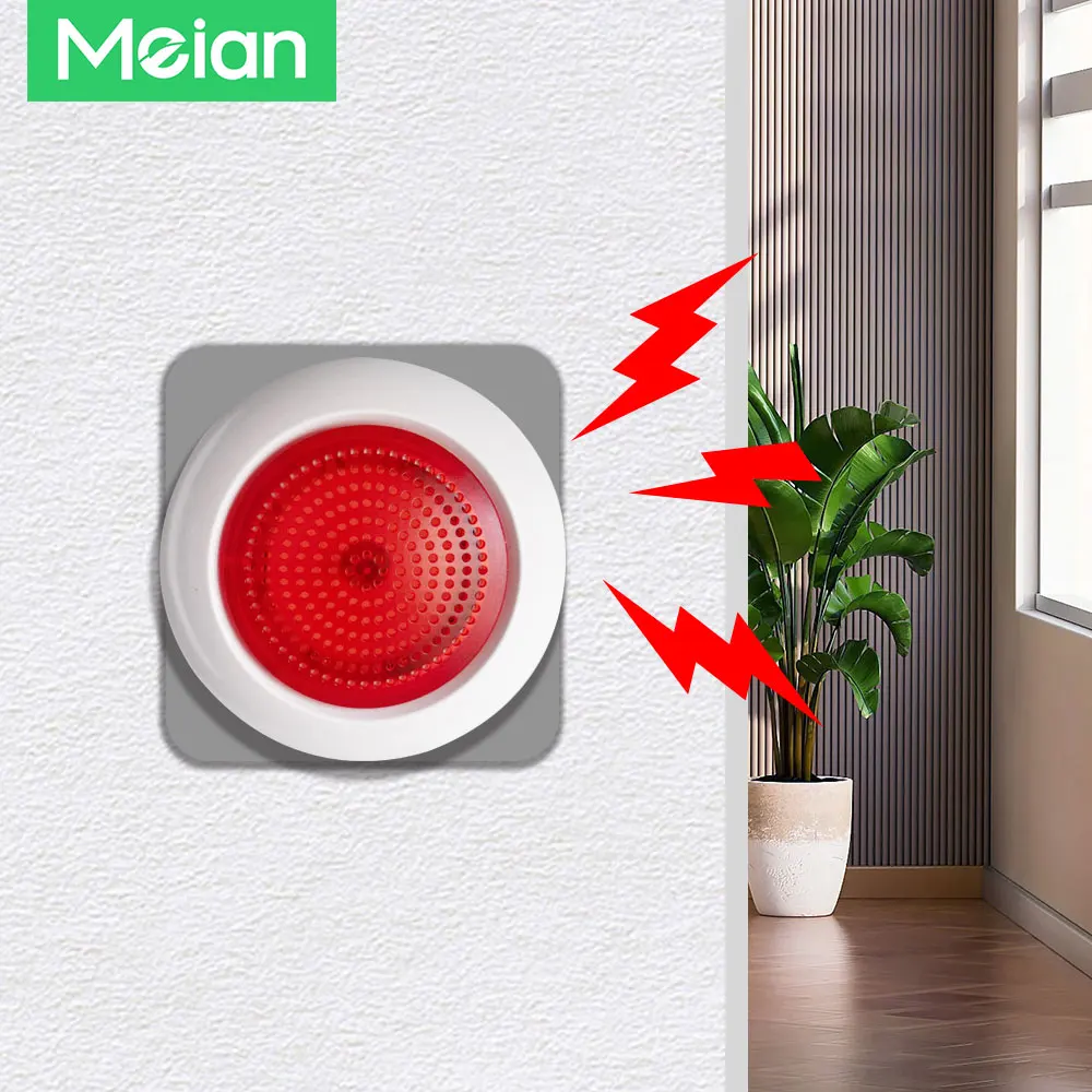 Meian zigbee smare Sziréngőtefélék riasztó 110V 220V sirene alarme 100db Szikratávirát sirena alarma biztonsági védelem Át smare Élet tuya APP