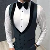 Double Breasted Men Vest for Groomsmen Single One Piece Casual Male Waistcoat Custom Gentleman Fashion Coat 4