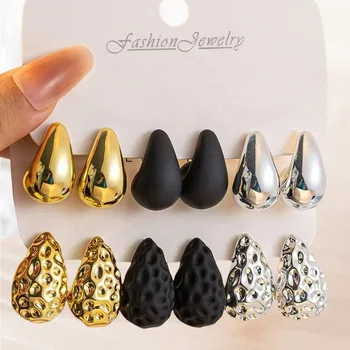 French Retro Earrings, Classic and Fashionable Water Droplet Shaped Women's Earrings, Versatile Earrings