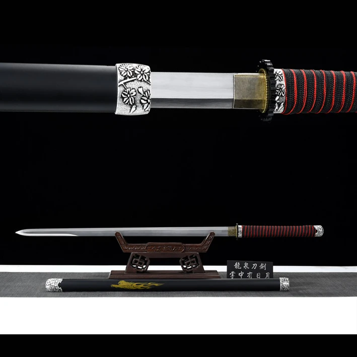 

62cm Medieval Tang Jian Real Steel Battle Sword Warrior Battle Kung Fu Martial Arts weapon Real Sword Tiger Sharp katana