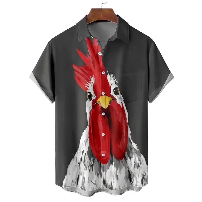 

Men's Hawaiian Short Sleeve Shirt Short Sleeve 3d Printed Shirt Animal Pattern Casual Retro Shirt