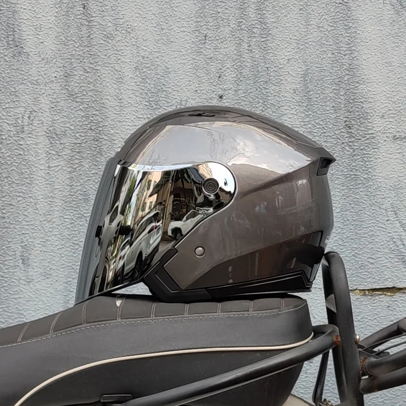 Dual lens semi covered motorcycle helmet suitable for both men and women Casco para Motos JIEKAI-512