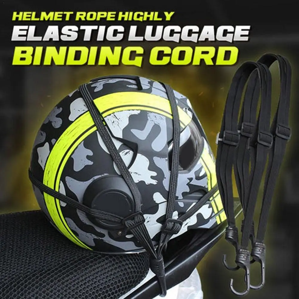 

Motorcycle Helmet Elastic Rope Strap 2 Hooks Retractable Rubber High-Strength Elastic Tensioning Belts Band Luggage Moto Helmet