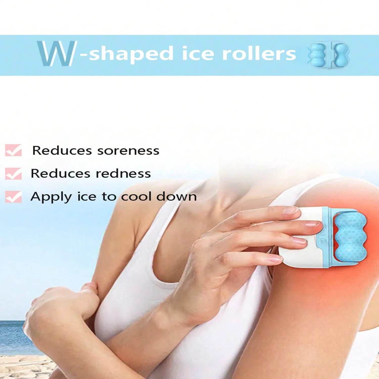 S30 Double Roller Facial Ice Compress Handheld  Skin Rejuvenation Beauty Device Mini Double Head Microneedle Ice Roller,Please P 2