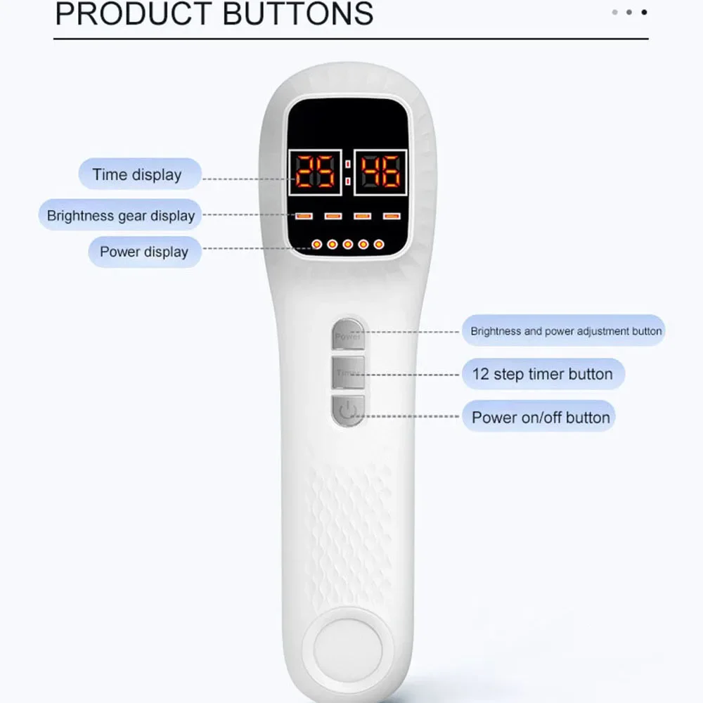 650nm+808nm Handheld Face Body Red Light Infrared Beauty Device Skin Rejuvenation Muscle Joint Body Fatigue Relief Health Care