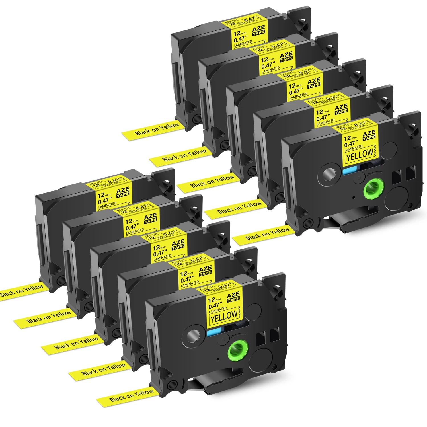 10PK Black on Yellow