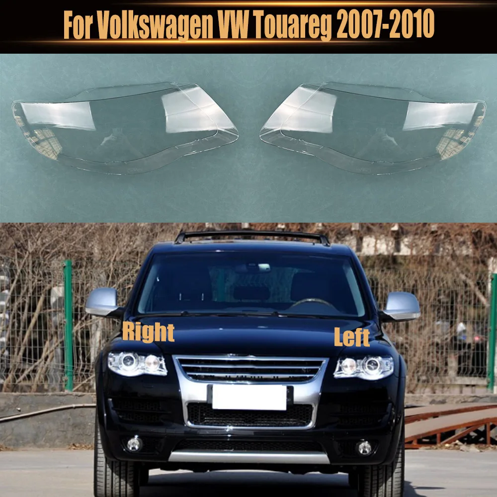 

For Volkswagen VW Touareg 2007-2010 Car Accessories Headlight Cover Shade Headlamp Shell Transparent Lampshade Lens Plexiglass