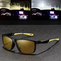 Square Yellow Night Vision Anti-Glare Goggles for Men Women Driving Fishing Beach Sunglasses Protection Polycarbonate Glasses