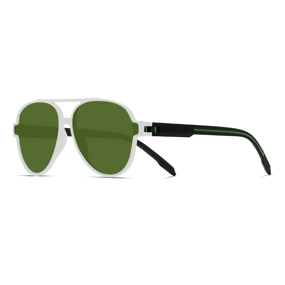thumbnail image 2 of Men's Polarized Aviator Sunglasses UV400 – Silver Frame Blue Mirror Lens, Sport Running Fishing Driving 2 of 3