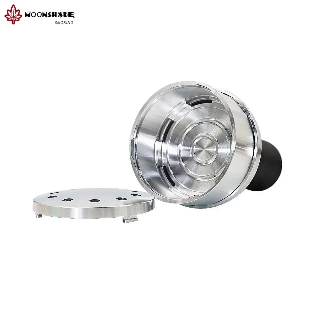 MOONSHADE Arab Shisha Hookah Metal Bowl Set with Cover Heat Management System Charcoal Holder Chicha Bowls Smoking Accessories
