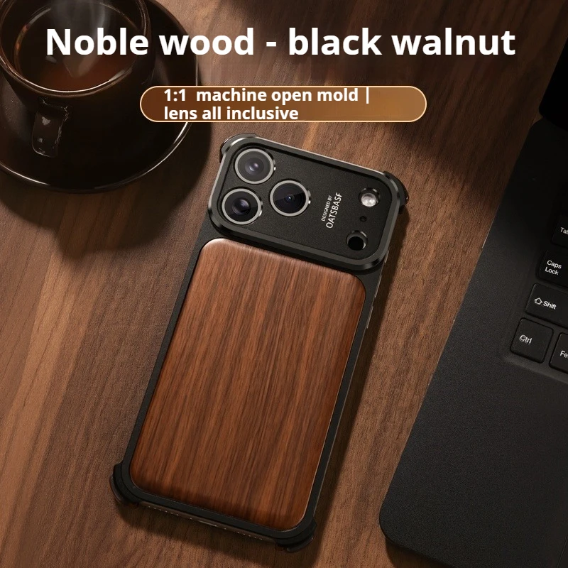 Oatsbasf Solid Wooden Phone Case with Magsafe and Shockproof Protection