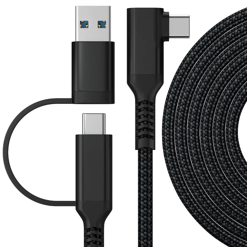 

2 in 1 Link Cable USB3.1+Type-C for Oculus Quest 2 Black 3m VR device connection cable suitable for computers and speakers