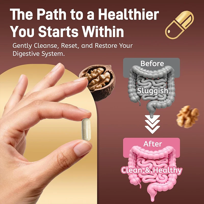 Black walnuts, cloves,pumpkin seed oil, garlic,and cowhide,60 capsules 5 Sedffb44b4958488798491ff2bd91ee3cC