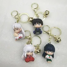  Anime Inuyasha Sesshoumaru Higurashi Kagome Kikyo Cartoon Character Model Pendant Key Chain Cosplay Props 