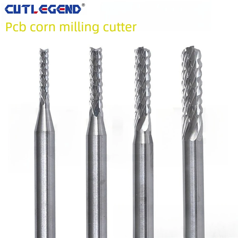 Hartmetall-Kornfräser mit Wolframzähnen, Gravur-CNC-Maschinenbit 0,5/0,8/1,5-3,175mm für PCB, Bakelitplatte, Holz, Kunststoff