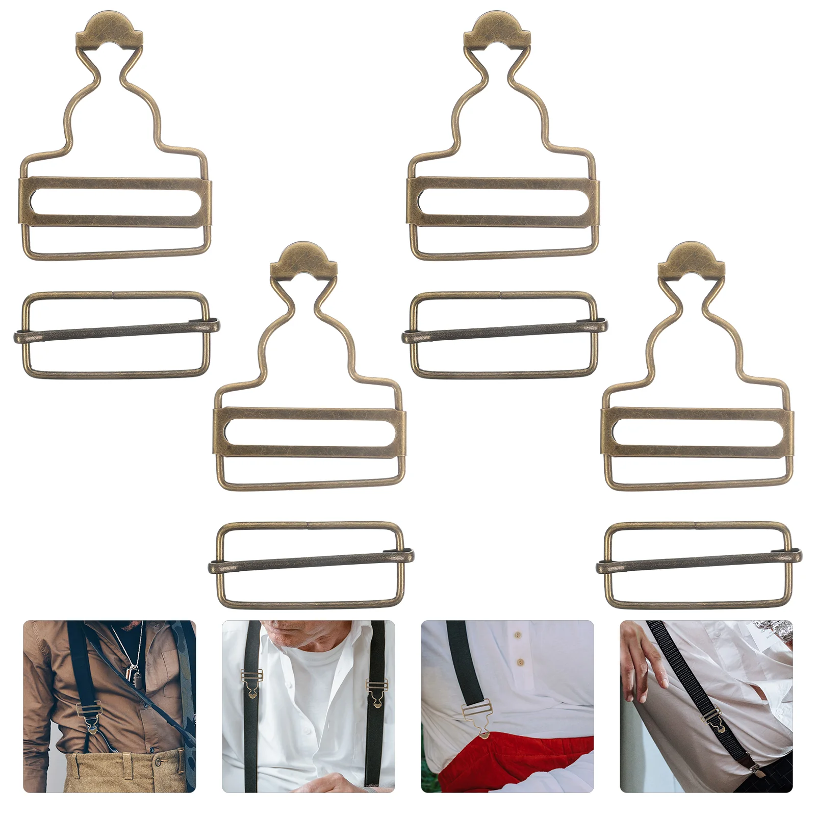 

Overall Replacement Clips Metal Overall Buckles Adjustable Dungaree Fastener Suspender Buckle with Buckle Slider for Jeans