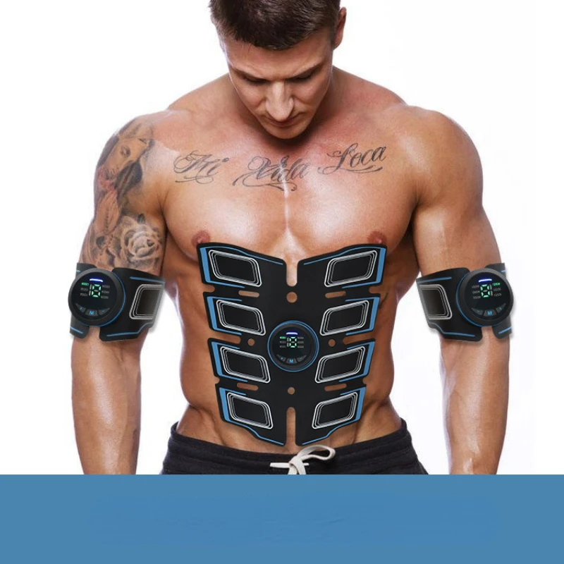 EMS Abdominal Muscle Stimulator Electric Smart Fitness Belt USB Rechargeable Trainer Exercise Weight Loss Gym Equipment