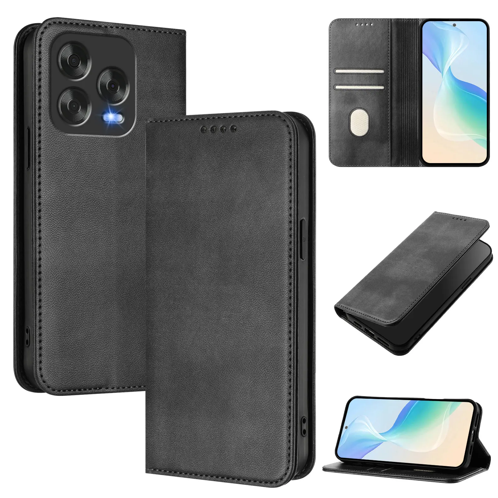 Vintage Leather Flip Phone Wallet Case Cover